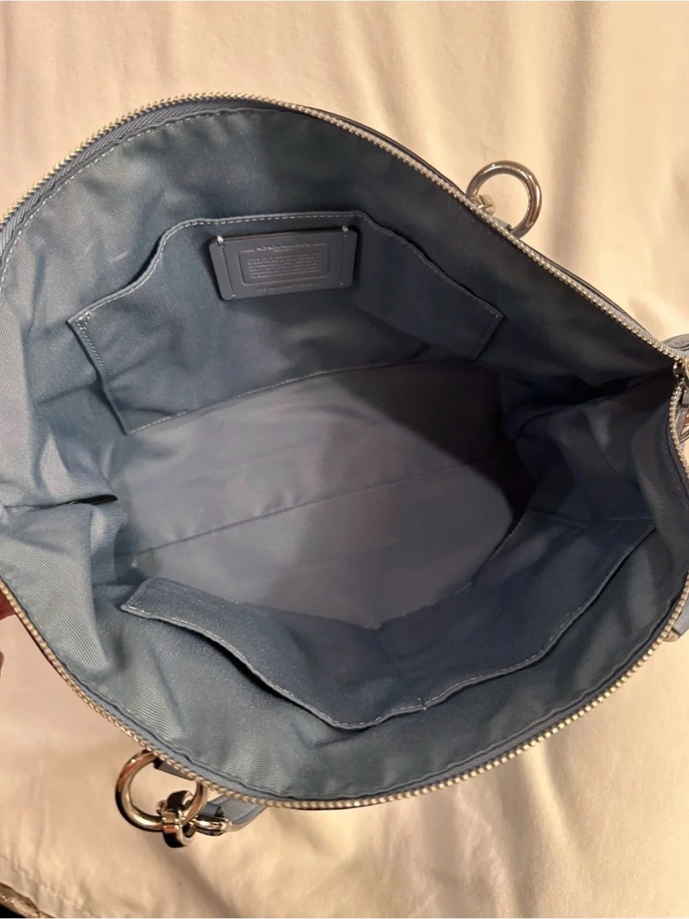 Coach f26917 Kelsey Slate Blue Gray small purse leather w/strap w/dust bag